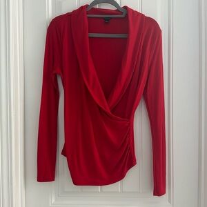 Ann Taylor Red Ballet Wrap Sweater